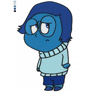 Inside Out Sadness 04 Embroidery Design